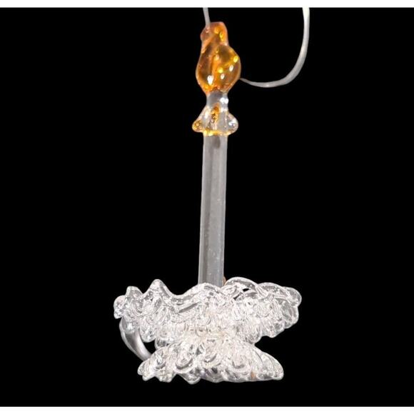 VTG Christmas Ornaments 5 pc Spun Frosted Glass Angel Deer Snowman Candle Banjo - Picture 3 of 10